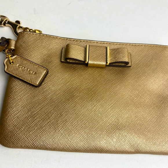 Coach Golden Bow Darcy Wristlet - Picture 2 of 7